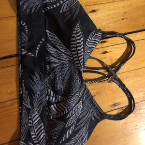 Joy Lab Black Tropical Sports Bra (Size L)